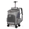 Portable Folding Pet Backpack with Trolley & Universal Wheels for Travel