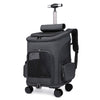 Portable Folding Pet Backpack with Trolley & Universal Wheels for Travel