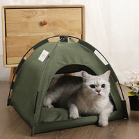 Cat Tent Cooling Mat, Dog House Bed with Cushion, Indoor Pet Nest & Sofa