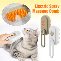 3-in-1 Cat & Dog Steam Brush, Electric Spray Grooming Comb for Hair Removal and Massage