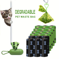 Biodegradable, leak-proof dog waste bags with dispenser, thickened for eco-friendly pet cleanup.